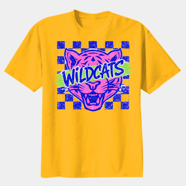 Wildcats Retro Checkered 20-612 - Youth Heavy Cotton 100% Cotton T Shirt Thumbnail
