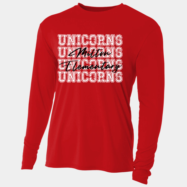 4X Unicorns Milton Elementary 03-901 - Adult Cooling Performance Long Sleeve Tee Thumbnail