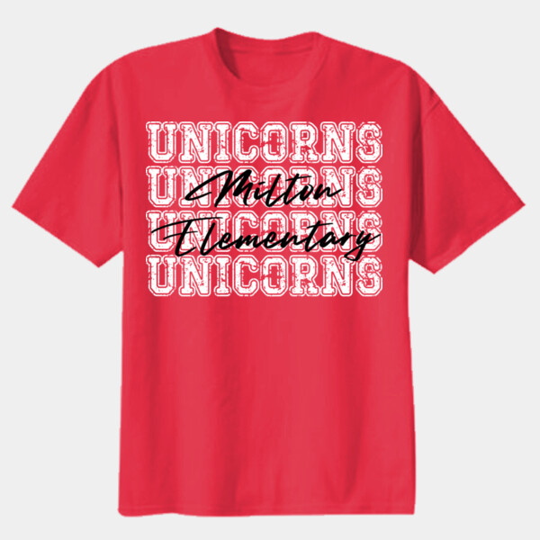4X Unicorns Milton Elementary 03-901 - Youth Heavy Cotton 100% Cotton T Shirt Thumbnail