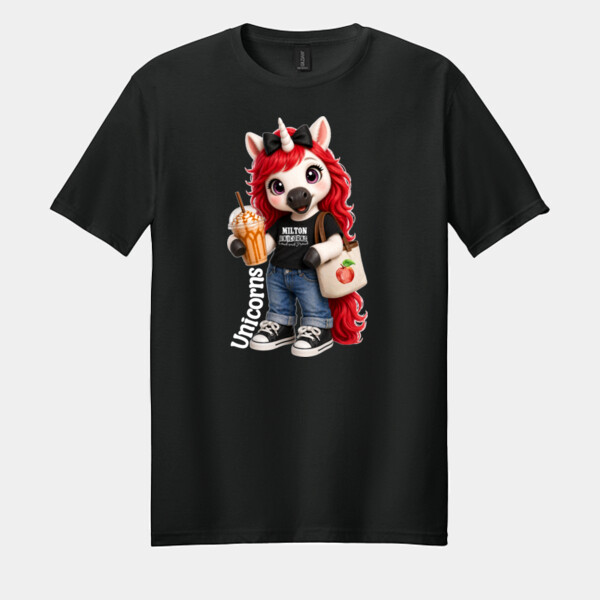 Milton Elementary Unicorn Mascot 03-903 - Adult Softstyle ® T Shirt Thumbnail