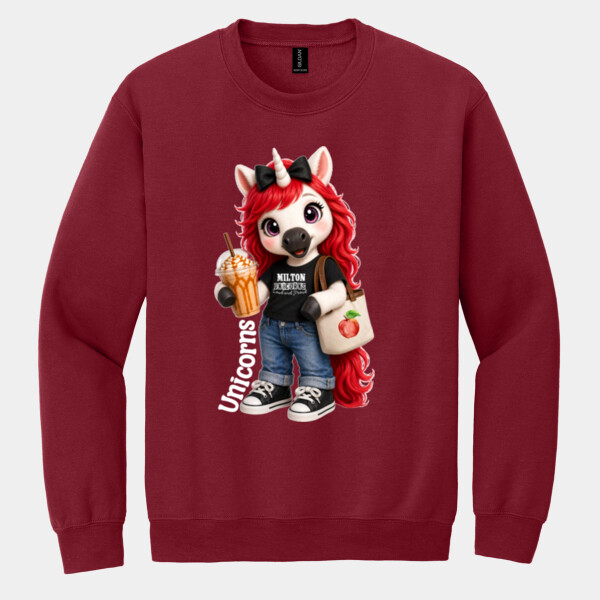 Milton Elementary Unicorn Mascot 03-903 - Heavy Blend Crewneck Sweatshirt Thumbnail