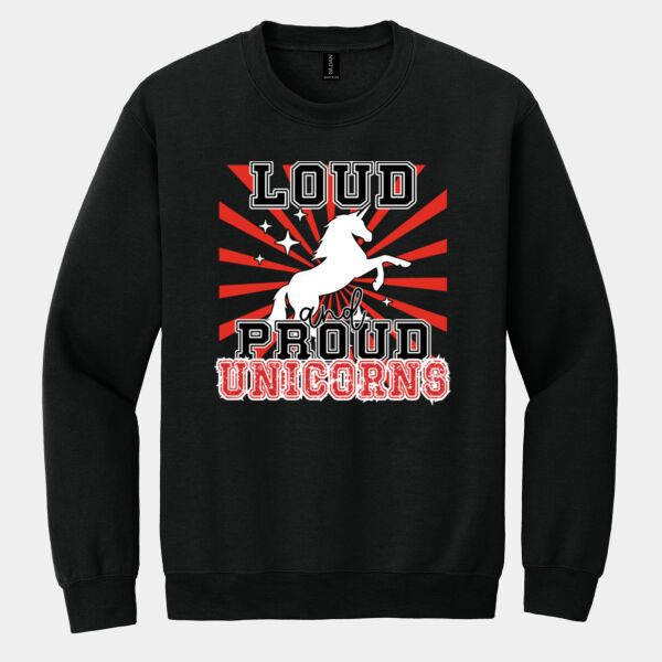 Loud & Proud Unicorns 02-501 - Heavy Blend Crewneck Sweatshirt Thumbnail