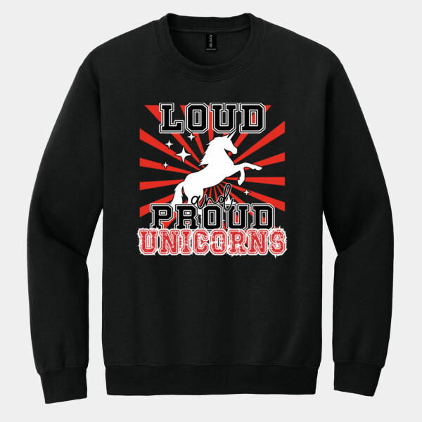 Loud & Proud Unicorns 02-501 - Heavy Blend Crewneck Sweatshirt Thumbnail