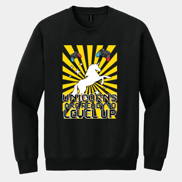 Level Up Unicorns 02-502 - Heavy Blend Crewneck Sweatshirt Thumbnail