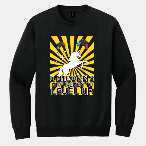 Level Up Unicorns 02-502 - Heavy Blend Crewneck Sweatshirt Thumbnail