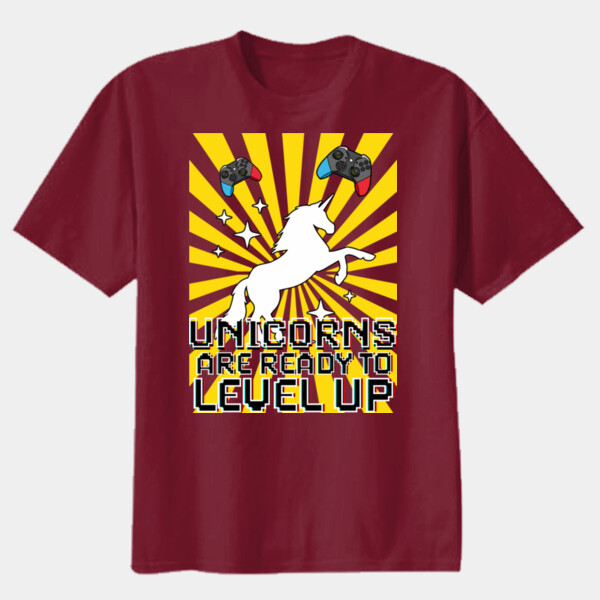 Level Up Unicorns 02-502 - Youth Heavy Cotton 100% Cotton T Shirt Thumbnail
