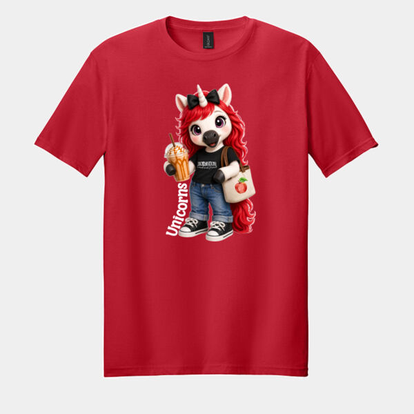Unicorn Mascot 02-506 - Adult Softstyle ® T Shirt Thumbnail