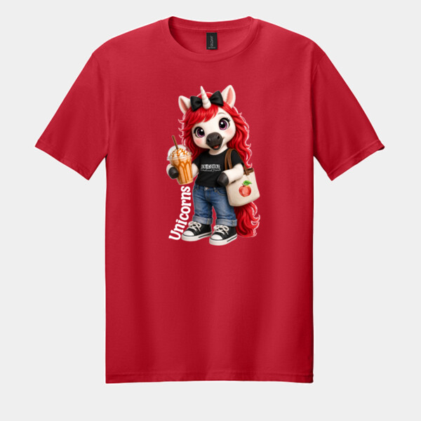 Unicorn Mascot 02-506 - Adult Softstyle ® T Shirt Thumbnail