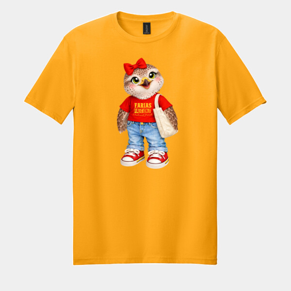 Farias Elementary Falcon Mascot 02-600 - Adult Softstyle ® T Shirt Thumbnail