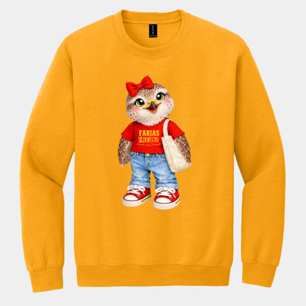 Farias Elementary Falcon Mascot 02-600 - Heavy Blend Crewneck Sweatshirt Thumbnail