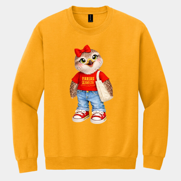 Farias Elementary Falcon Mascot 02-600 - Heavy Blend Crewneck Sweatshirt Thumbnail