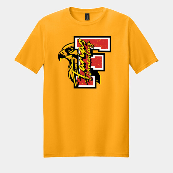 Farias Elementary Falcon Initial 02-602 - Adult Softstyle ® T Shirt Thumbnail