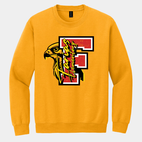 Farias Elementary Falcon Initial 02-602 - Heavy Blend Crewneck Sweatshirt Thumbnail