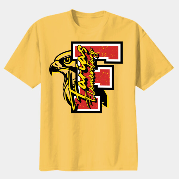 Farias Elementary Falcon Initial 02-602 - Youth Heavy Cotton 100% Cotton T Shirt Thumbnail