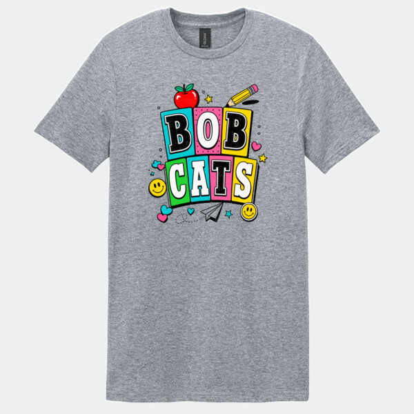 Bobcats Squares Groovy 21-206 - Adult Softstyle ® T Shirt Thumbnail