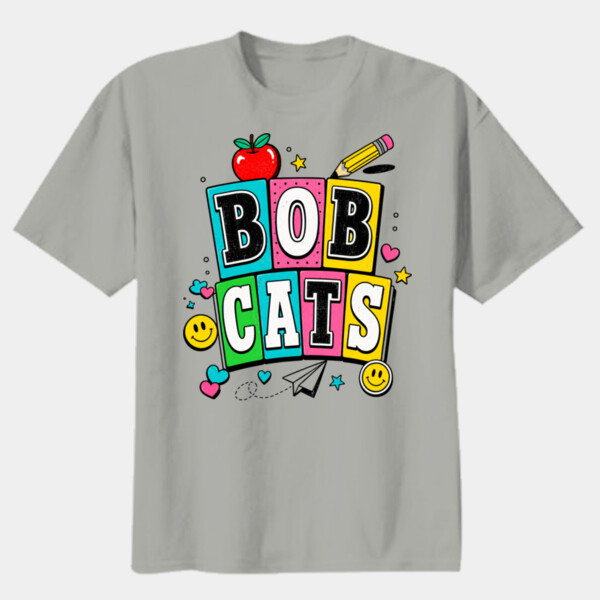Bobcats Squares Groovy 21-206 - Youth Heavy Cotton 100% Cotton T Shirt Thumbnail