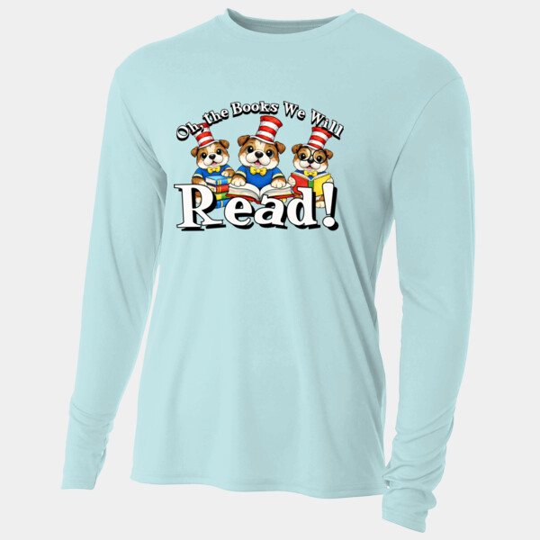 Oh, The Books We Will Read Bulldogs 20-001 - Adult Cooling Performance Long Sleeve Tee Thumbnail