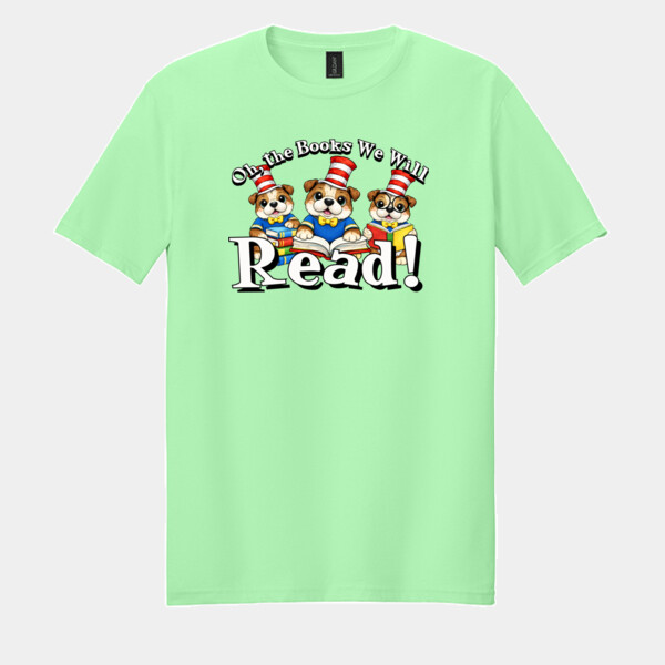 Oh, The Books We Will Read Bulldogs 20-001 - Adult Softstyle ® T Shirt Thumbnail