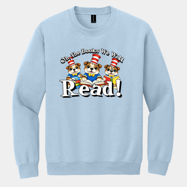 Oh, The Books We Will Read Bulldogs 20-001 - Heavy Blend Crewneck Sweatshirt Thumbnail