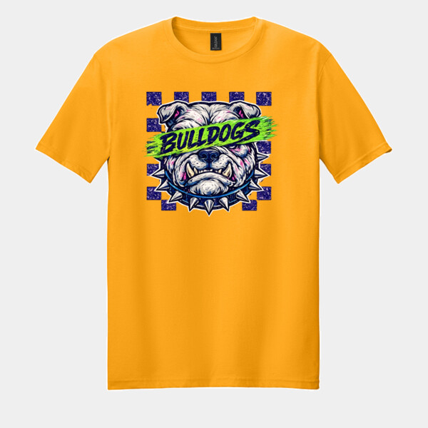 Bulldogs Checkered 20-007 - Adult Softstyle ® T Shirt Thumbnail