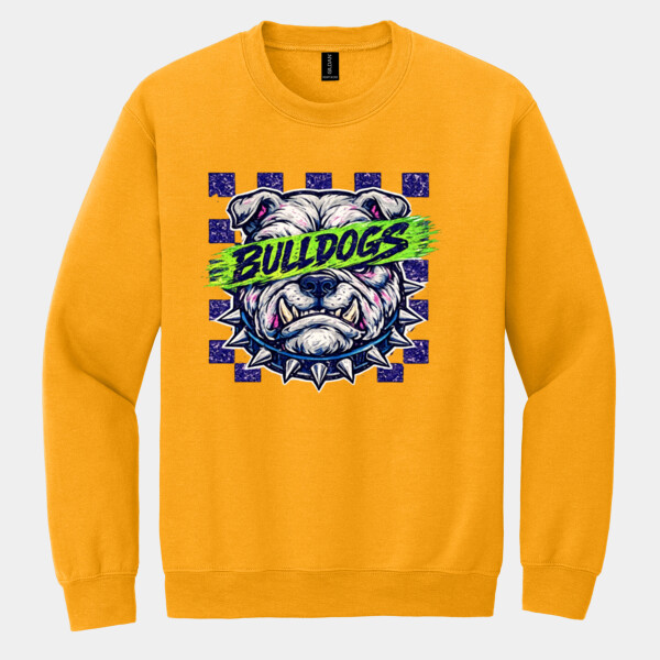 Bulldogs Checkered 20-007 - Heavy Blend Crewneck Sweatshirt Thumbnail