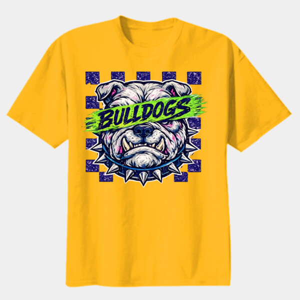 Bulldogs Checkered 20-007 - Youth Heavy Cotton 100% Cotton T Shirt Thumbnail