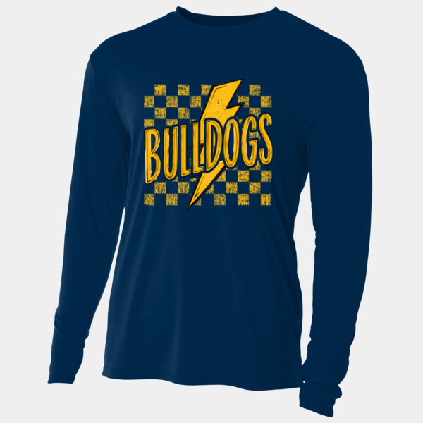 Bulldogs Checkered Yellow 20-010 - Adult Cooling Performance Long Sleeve Tee Thumbnail