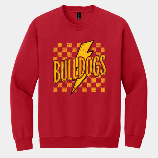 Bulldogs Checkered Yellow 20-010 - Heavy Blend Crewneck Sweatshirt Thumbnail