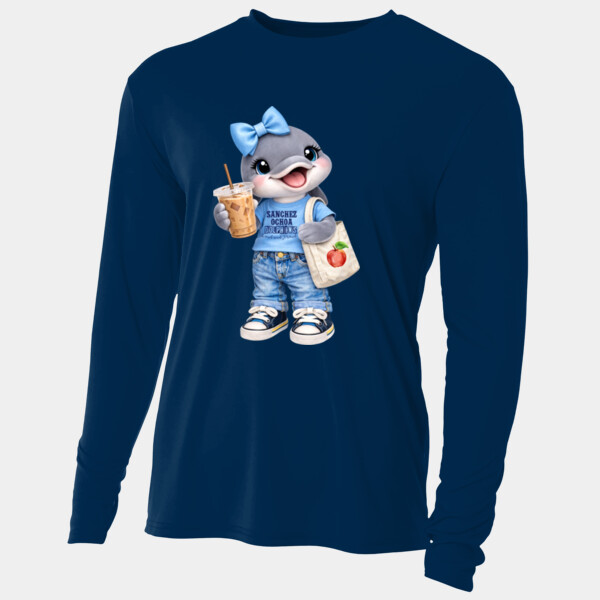 Sanchez Ochoa Dolphin Mascot 03-504 - Adult Cooling Performance Long Sleeve Tee Thumbnail