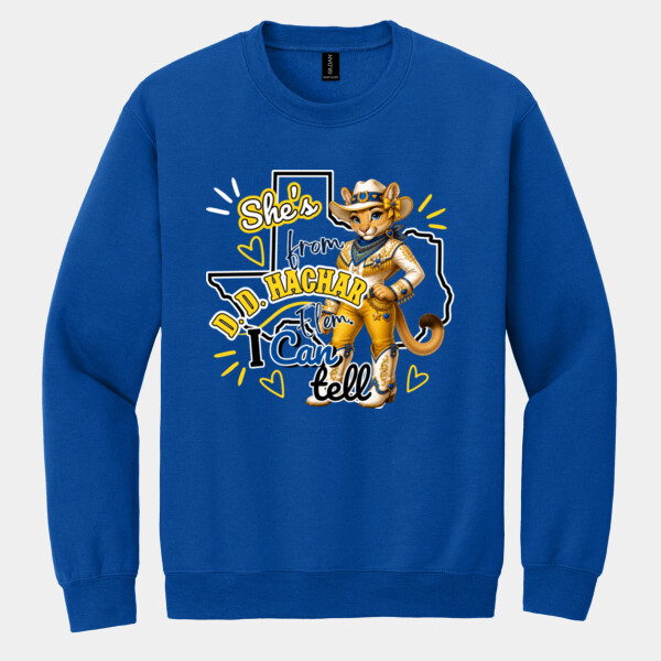 She's from D. D. Hachar Elem. I Can Tell 02-405 - Heavy Blend Crewneck Sweatshirt Thumbnail