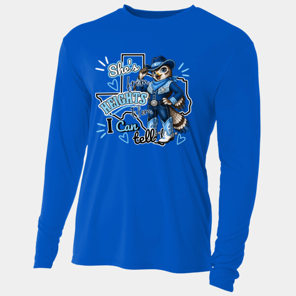 She's from Heights Elem. I Can Tell 02-702 - Adult Cooling Performance Long Sleeve Tee Thumbnail