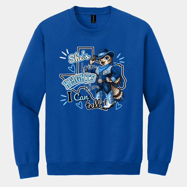 She's from Heights Elem. I Can Tell 02-702 - Heavy Blend Crewneck Sweatshirt Thumbnail