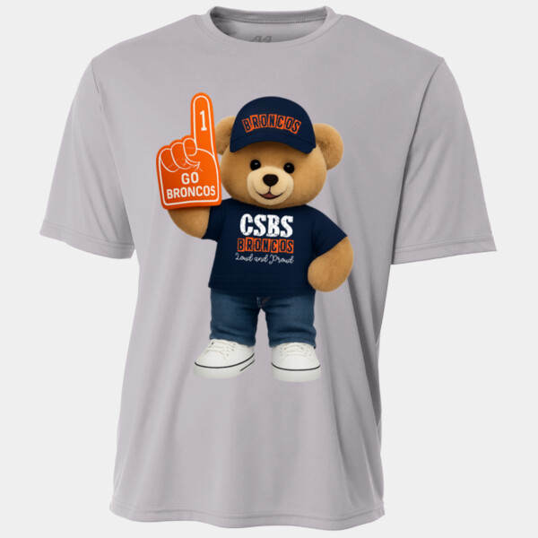 Bronco Bear Mascot 05A-120 - Youth Cooling Performance Short Sleeve Tee Thumbnail