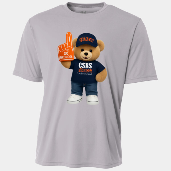 Bronco Bear Mascot 05A-120 - Adult Cooling Performance Short Sleeve Tee Thumbnail