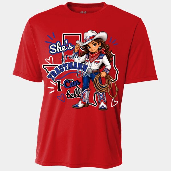 She's From Trautmann Elem. I Can Tell 05A-904 - Youth Cooling Performance Short Sleeve Tee Thumbnail