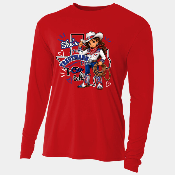 She's From Trautmann Elem. I Can Tell 05A-904 - Adult Cooling Performance Long Sleeve Tee Thumbnail
