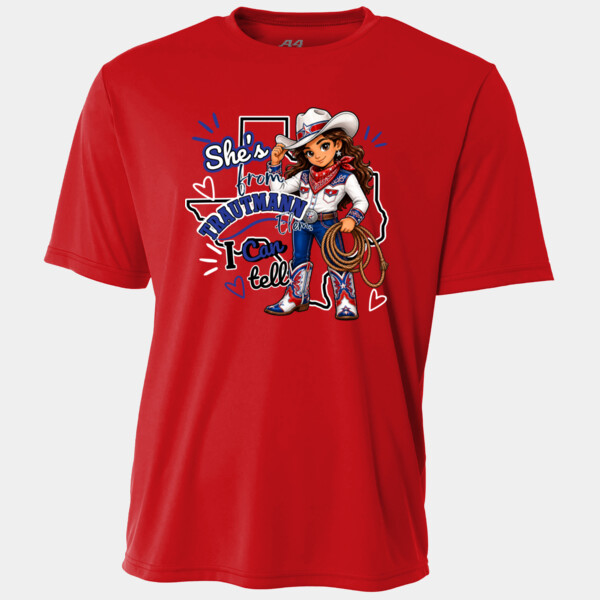 She's From Trautmann Elem. I Can Tell 05A-904 - Adult Cooling Performance Short Sleeve Tee Thumbnail
