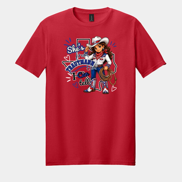 She's From Trautmann Elem. I Can Tell 05A-904 - Adult Softstyle ® T Shirt Thumbnail