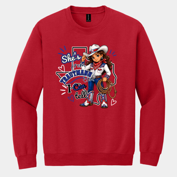 She's From Trautmann Elem. I Can Tell 05A-904 - Heavy Blend Crewneck Sweatshirt Thumbnail