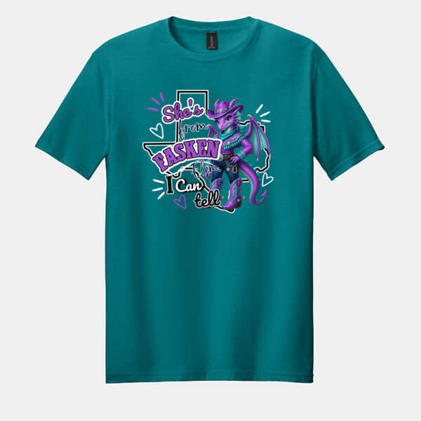 She's From Fasken Elem. I Can Tell 05B-300 - Adult Softstyle ® T Shirt Thumbnail