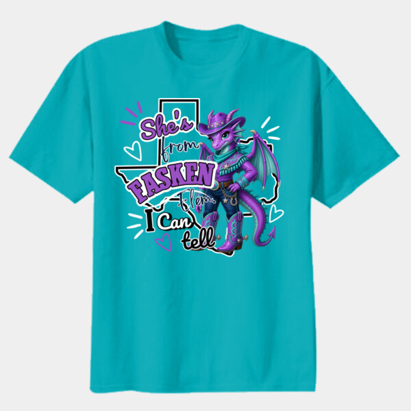 She's From Fasken Elem. I Can Tell 05B-300 - Youth Heavy Cotton 100% Cotton T Shirt Thumbnail