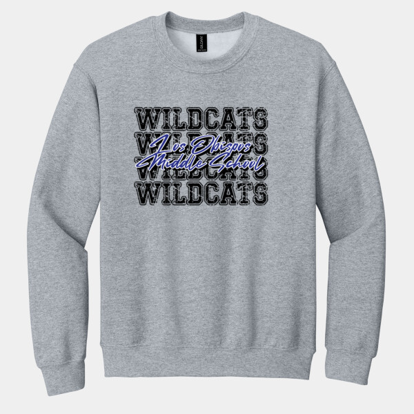 Los Obispos Middle School Wildcats 4X Black 06A-905 - Heavy Blend Crewneck Sweatshirt Thumbnail