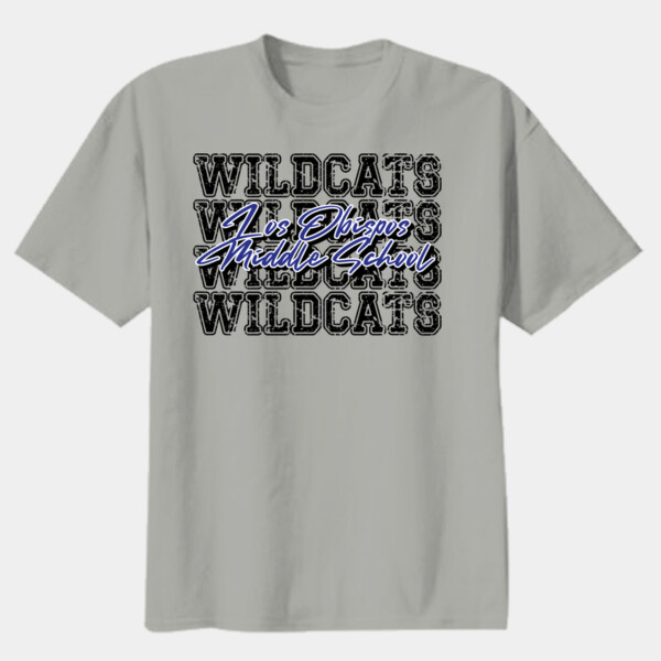Los Obispos Middle School Wildcats 4X Black 06A-905 - Youth Heavy Cotton 100% Cotton T Shirt Thumbnail
