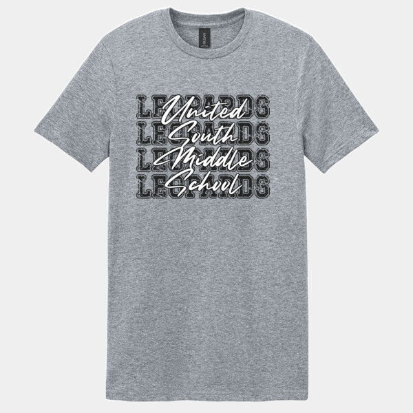 United South Middle School Leopards 4X 07A-312 - Adult Softstyle ® T Shirt Thumbnail