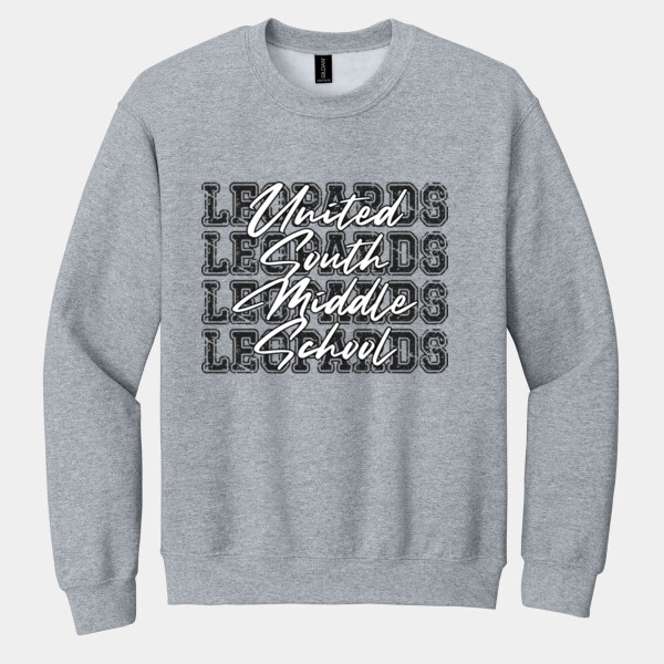 United South Middle School Leopards 4X 07A-312 - Heavy Blend Crewneck Sweatshirt Thumbnail