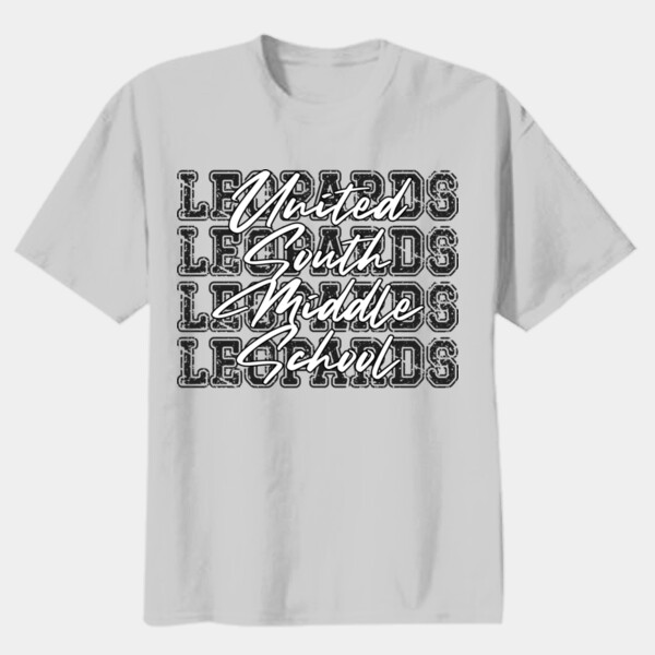 United South Middle School Leopards 4X 07A-312 - Youth Heavy Cotton 100% Cotton T Shirt Thumbnail