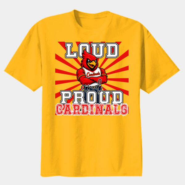 Loud and Proud Cardinals Red 05A-704 - Youth Heavy Cotton 100% Cotton T Shirt Thumbnail