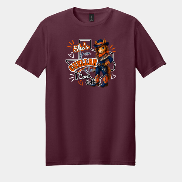 She's From Cuellar Elementary I Can Tell 05B-100 - Adult Softstyle ® T Shirt Thumbnail