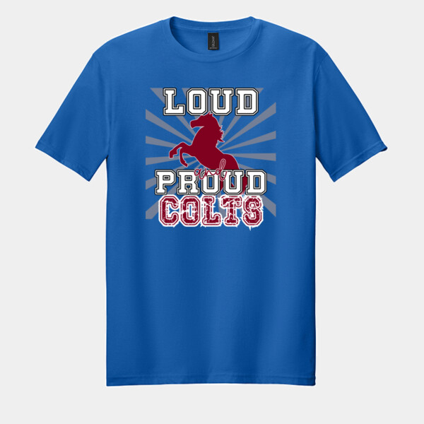 Loud and Proud Colts (Maroon) 05B-104 - Adult Softstyle ® T Shirt Thumbnail