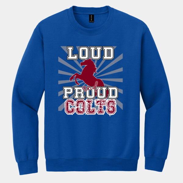 Loud and Proud Colts (Maroon) 05B-104 - Heavy Blend Crewneck Sweatshirt Thumbnail